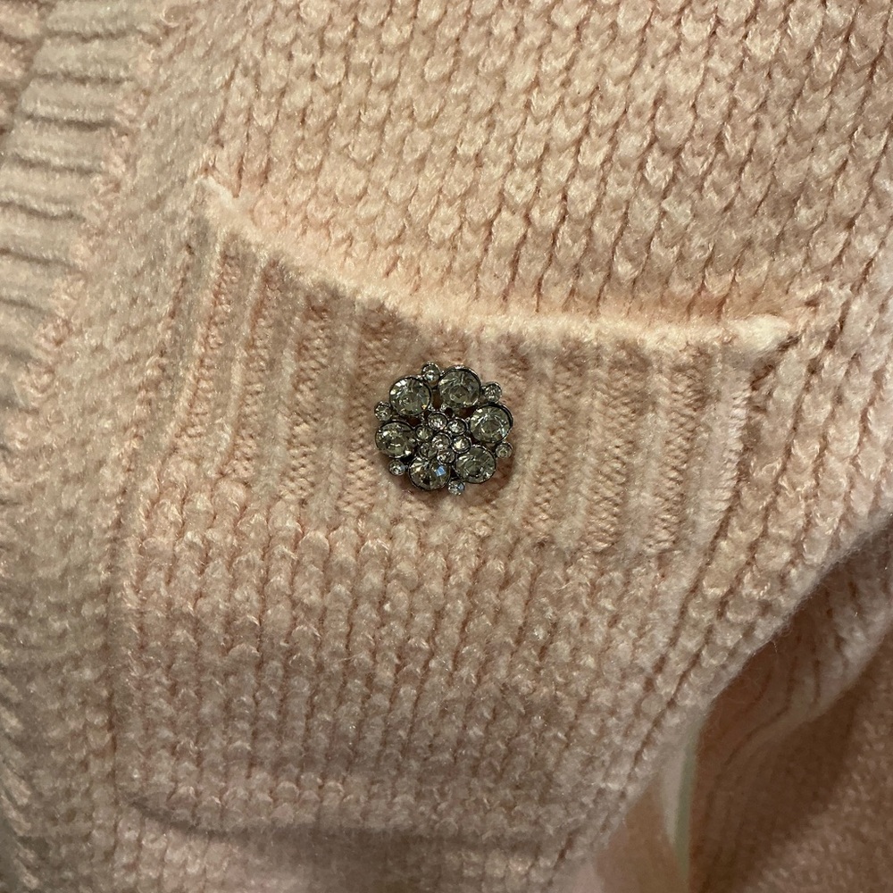 Ann Taylor Soft Pink Cardigan Sweater with crystal details, New with tags! - Picture 5 of 9